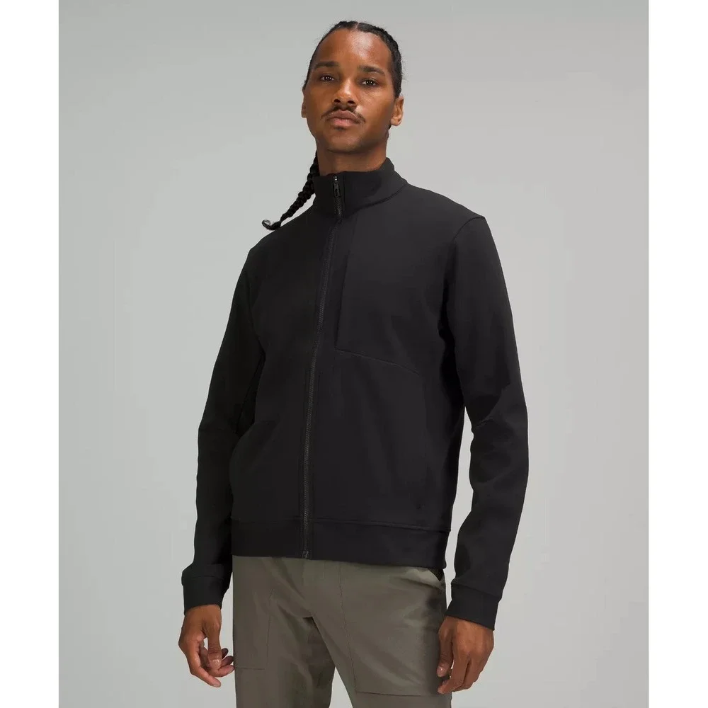 Lululemon Sojourn Jacket Mens XL Black Full Zip Warpstreme Stretch Workout Track